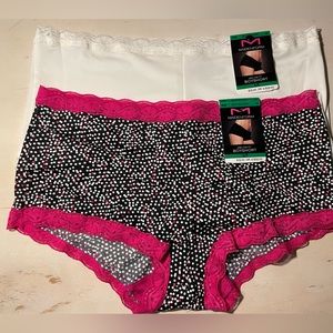 Maidenform Boyshort with Lace Panties New With Tags
